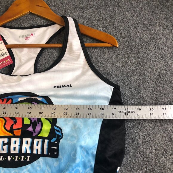 Primal Ragbrai Cycling Jersey Womens 2XL Tank Built in Bra ON THE ROAD AGAIN - Picture 8 of 11